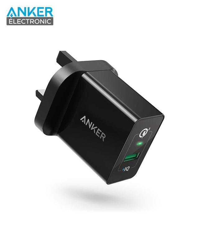 A2013 شارژر دیواری 18 وات انکر Anker Powerport+ 18W A2013 + مبدل پریز (هدیه) - Image 1