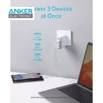 شارژر دیواری 65 وات انکر ANKER PowerPort III 3 Port 65W Elite A2034 - Image 3
