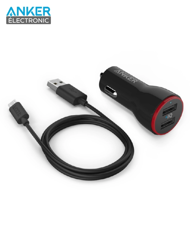 B2310-1 شارژر فندکی 24 وات انکر anker 24w dual usb car charger powerdrive 2 b2310 - Image 1
