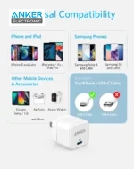 شارژر دیواری 20 وات انکر Anker PowerPort III 20W Cube A2149L21 دوپین ایران - Image 3