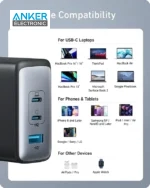 شارژر دیواری 100 وات انکر Anker 736 Charger Nano II 100W A2145 UK سه پین UK + مبدل پریز (هدیه) - Image 8