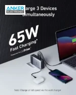 پاوربانک 2 در 1 انکر Anker 733 Power Bank GaNPrime PowerCore 65W A1651 + مبدل پریز (هدیه) - Image 3