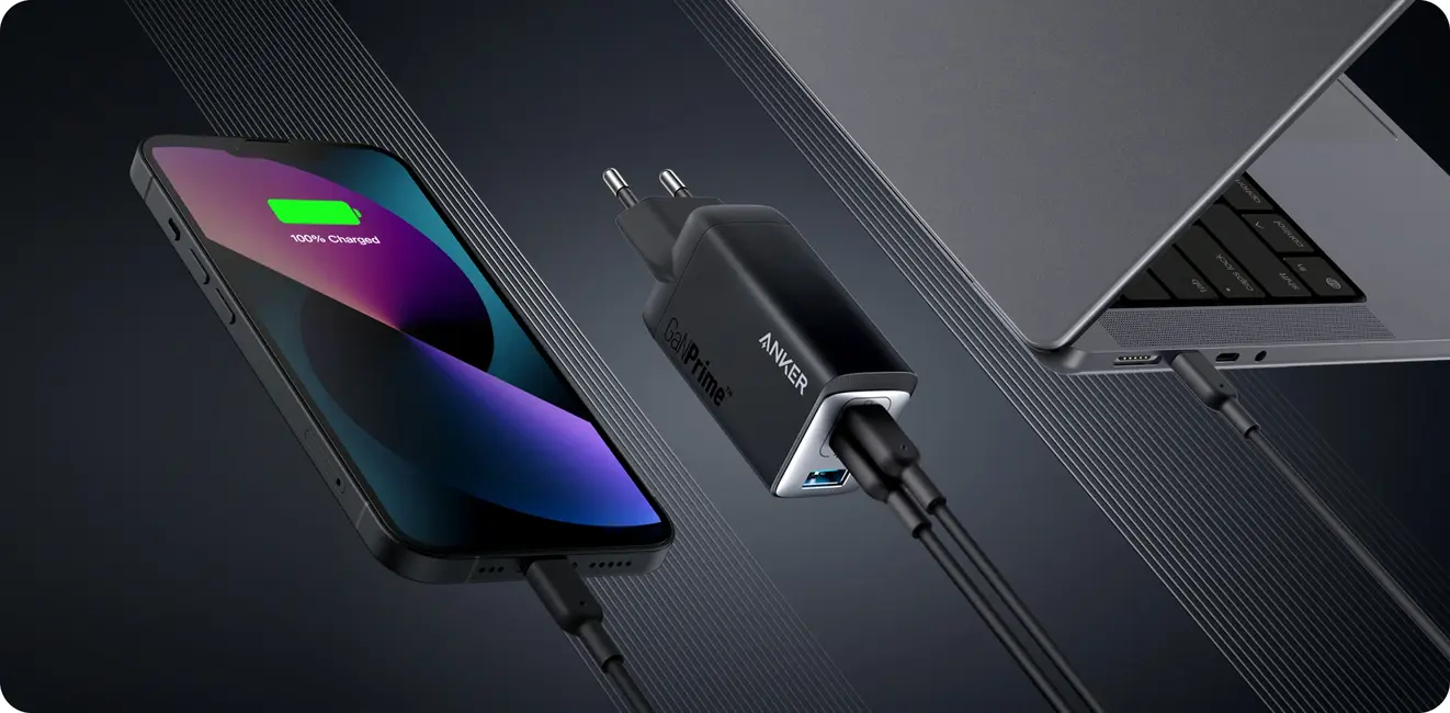 شارژر دیواری 65 وات انکر Anker 735 Charger GaNPrime 65W A2668 UK + مبدل پریز (هدیه) 2 Anker 735 Charger GaNPrime 65W A2668 EU 2