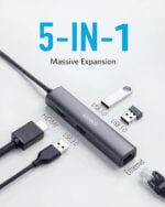 هاب 5 در 1 USB-C انکر Anker USB C Hub Adapter 5-in-1 A8338 - Image 2