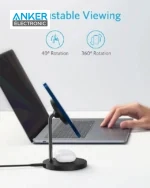 پایه نگهدارنده و شارژر وایرلس انکر Anker Wireless PowerWave 2-in-1 Magnetic Stand A2543 - Image 3