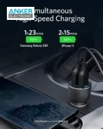 شارژر فندکی 36 وات انکر Anker 36W Metal Dual USB Car Charger A2729H11 - Image 7