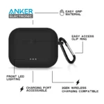 کیس محافظ سیلیکونی هدفون انکر مخصوص Anker Soundcore Liberty Air 2 Silicon Case + آویز فلزی - Image 3