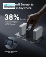 شارژر دیواری 150 وات انکر Anker 150W USB C 747 GnNPrime Charger A2340 پلاگ دوپین تاشو - Image 3