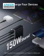 شارژر دیواری 150 وات انکر Anker 150W USB C 747 GnNPrime Charger A2340 پلاگ دوپین تاشو - Image 4