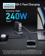 هاب شارژر رومیزی 240 وات انکر Anker Prime 240W GaN Charger A2342 - Image 2