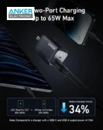 شارژر دیواری 67 وات انکر Anker Prime 67W GaN Wall Charger A2669  دوپین تاشو - Image 2