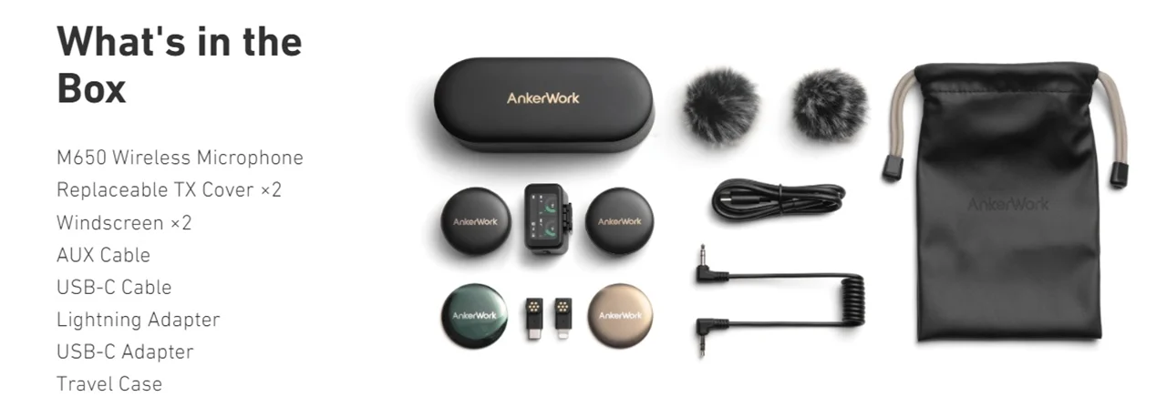 میکروفون بی سیم انکر Ankerwork M650 Wireless Microphone A3320 3 M650 3 e1706319397551