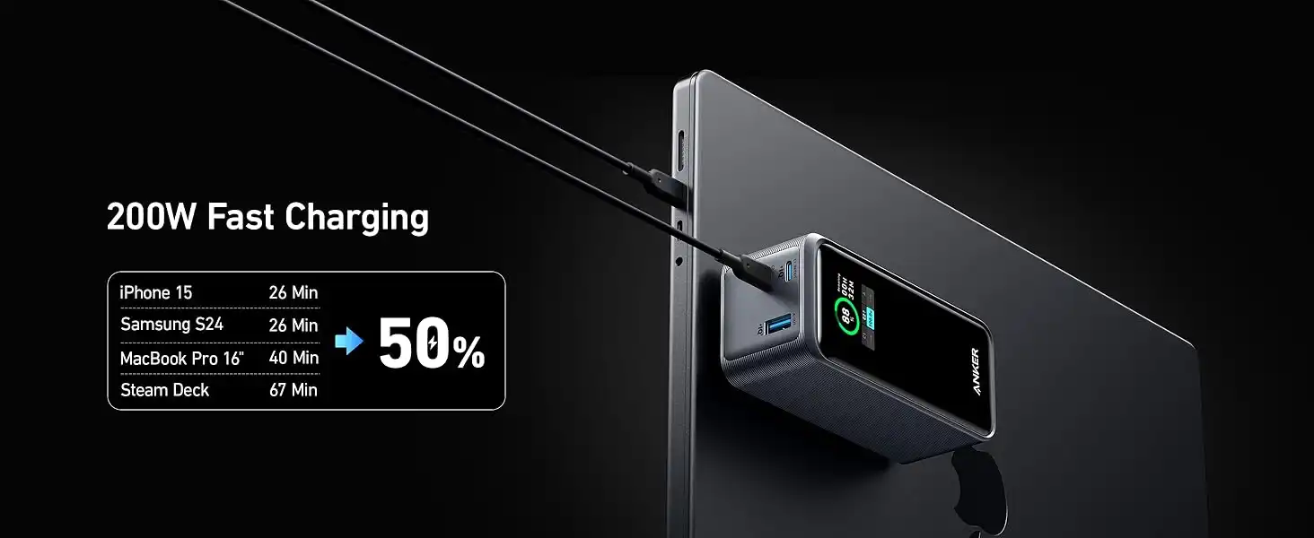 پاوربانک 20000 میلی آمپر انکر Anker Prime 20000mAh Power Bank 200W A1336 3 پاوربانک انکر Anker Prime 20,000mAh Power Bank 200W A1336