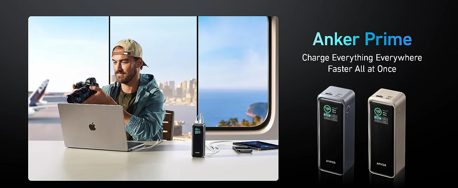 پاوربانک 250 وات + پایه شارژر 100 وات کمبو انکر Anker Prime 27650mAh Power Bank 250W With 100W Charging Base B1340 1 A1340 1