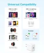 شارژر دیواری 20 وات انکر Anker Select Charger 20W A2347621 + مبدل پریز هدیه - Image 2