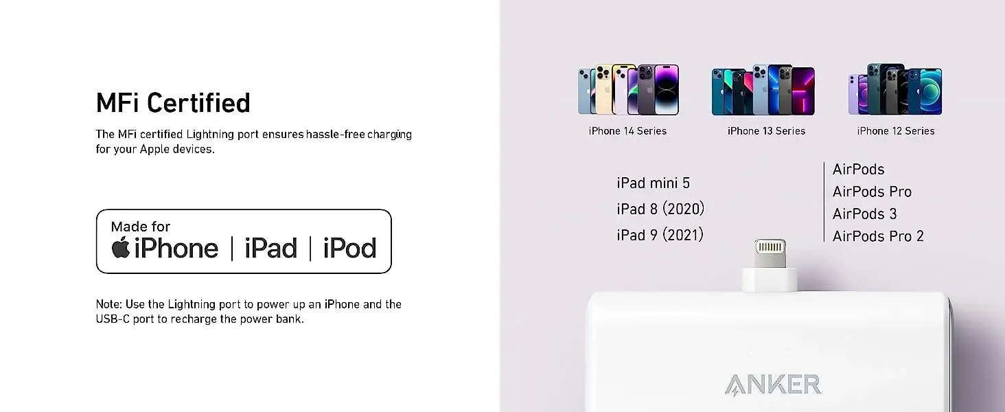 پاوربانک 5000 میلی آمپر انکر Anker Nano 5000mAh Power Bank A1645 با سوکت لایتنینگ 2 A1645 1