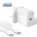شارژر دیواری 20 وات انکر Anker Select Charger 20W B2347 UK + مبدل پریز هدیه