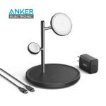 شارژر وایرلس 15 وات مگ سیف 3 در 1 انکر Anker MagGo Wireless Charging Station 3-in-1 Stand B25M3311