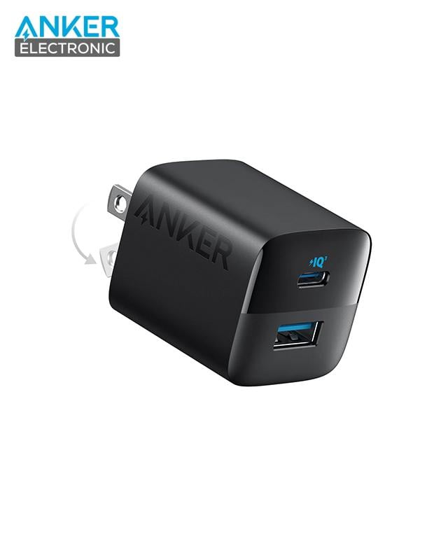 A2331-1 شارژر دیواری 33 وات انکر Anker 323 Charger 33W A2331 US دوپین تاشو + مبدل پریز هدیه - Image 1