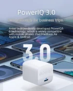 شارژر دیواری 30 وات انکر Anker 313 GaN 30W Charger A2639 + مبدل پریز هدیه - Image 4