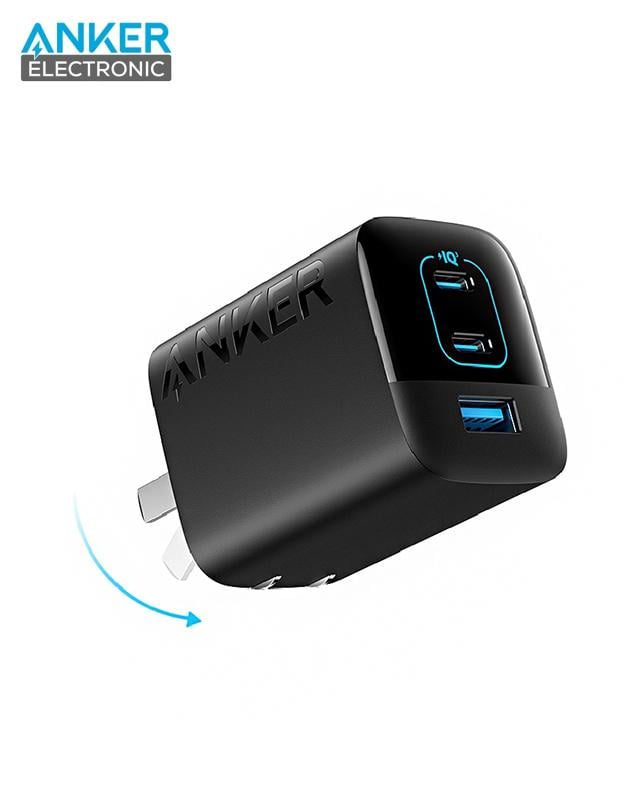 A2674 شارژر دیواری 67 وات انکر Anker Powerport 336 67W USB C Gan Charger A2674 US دوپین تاشو - Image 1
