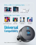 شارژر فندکی 40 وات انکر Anker PowerDrive III Duo USB-C Car Charger A2724 - Image 5