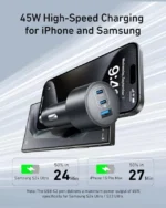 شارژر فندکی 167.5 وات انکر Anker Car Charger 167.5W 3 Port A2737 - Image 4