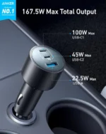 شارژر فندکی 167.5 وات انکر Anker Car Charger 167.5W 3 Port A2737 - Image 5