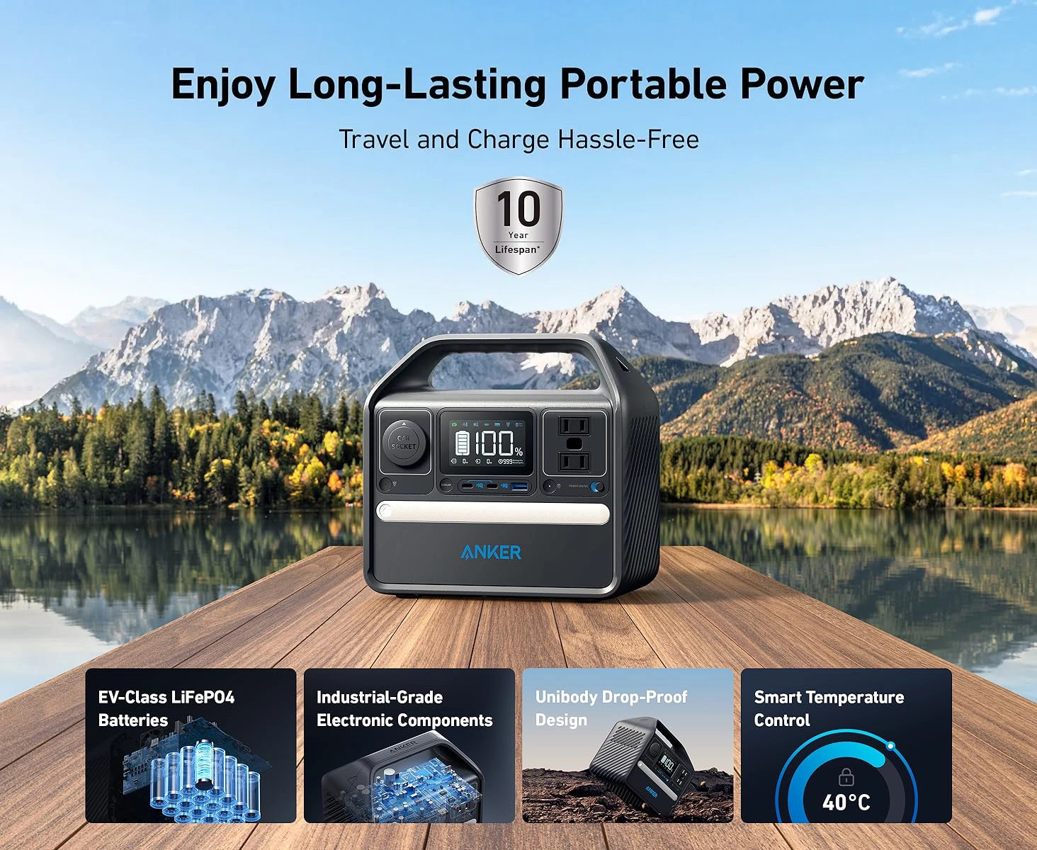 پاور ژنراتور 600 وات انکر Anker 522 Portable Power Station - 299Wh A1721 1 A1751 5