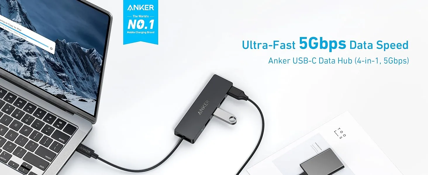هاب دیتا 4 پورت USB 3.0 انکر Anker 4-Port Ultra Slim USB 3.0 Data Hub A8309 1 A8309 7