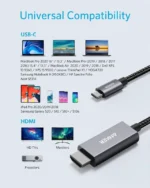 کابل 180 سانتی متر USB-C به HDMI انکر Anker USB C to HDMI Cable 6ft A87E0H12 - Image 4