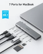 هاب دیتا 7 پورت انکر برای مک بوک Anker 547 USB-C Hub 7-in-2 A8354 - Image 3