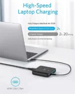 شارژر رومیزی 63 وات انکر Anker PowerPort Atom III Slim 63W A2046K11 بدنه پارچه ای - Image 3