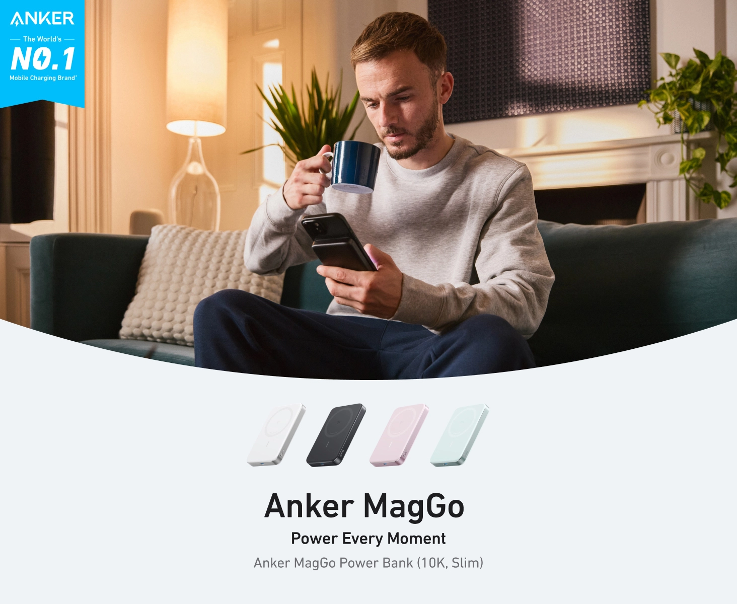 پاوربانک مگ سیف 10000 میلی آمپر انکر Anker MagGo 10000mAh Power Bank A1664 1 A1664