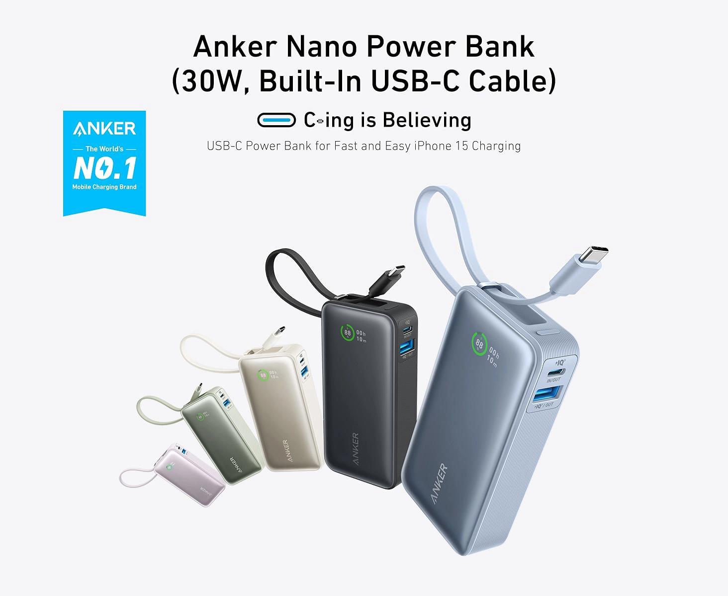 پاوربانک 10000 میلی آمپر انکر Anker Nano Power Bank 30W A1259 1 A1259 1