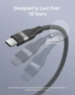 کابل 90 سانتی متر USB-C به USB-C انکر Anker USB-C to USB-C Cable 240W A82E2-90CM - Image 4