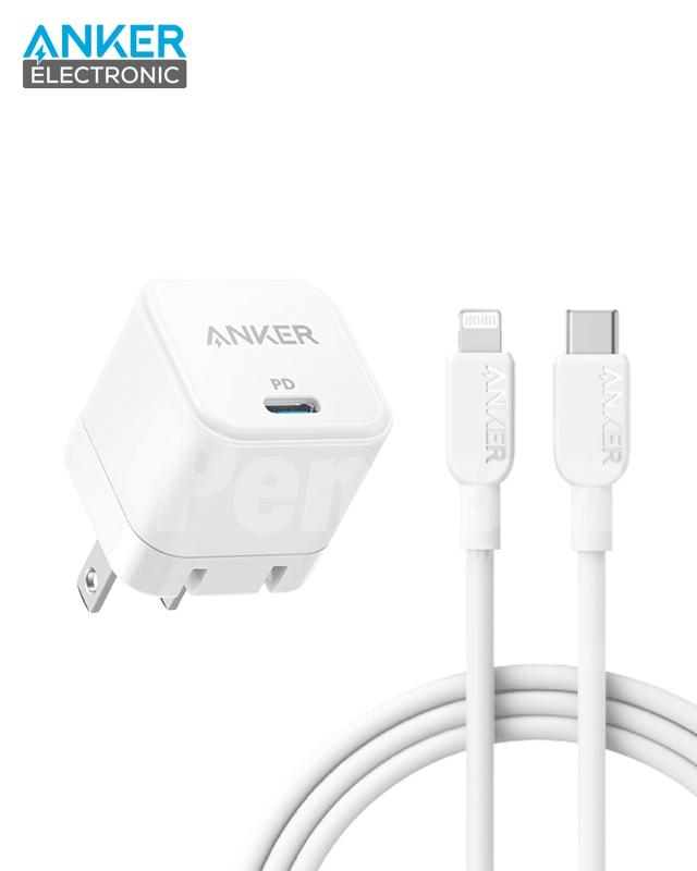 B2149P23 شارژر دیواری 20 وات انکر Anker PowerPort III 20W Cube B2149P23 + کابل لایتنینگ - Image 1