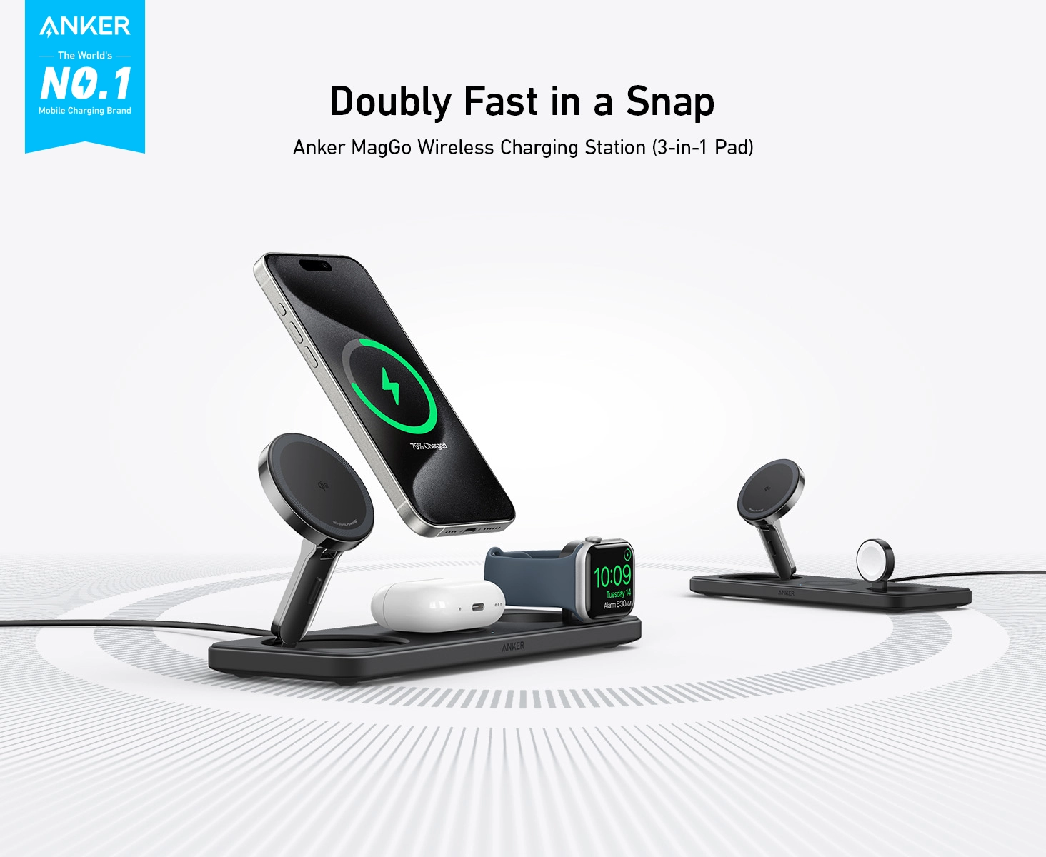 شارژر وایرلس 3 در 1 انکر Anker MagGo Wireless Charging Station 3 in 1 B25M1311 1 B25M1311 1
