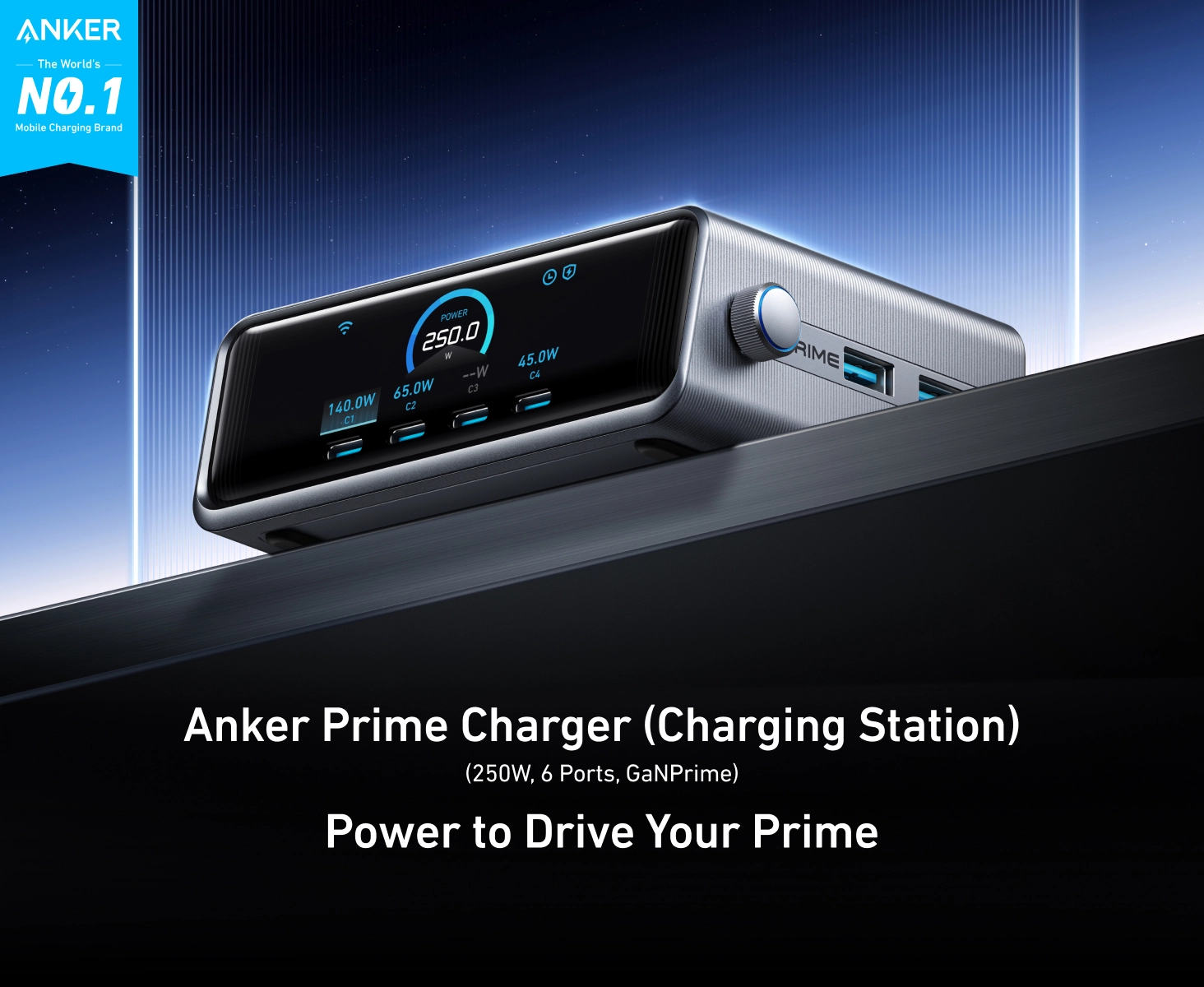 شارژر رومیزی 250 وات انکر Anker Prime Charger 250W GanPrime A2345 1 A2345 2
