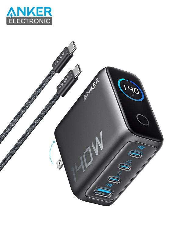 A2697-1 شارژر دیواری 140 وات انکر Anker Charger 140W with USB-C Cable B2697 US دوپین تاشو - Image 1