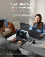 شارژر دیواری 140 وات انکر Anker Charger 140W with USB-C Cable B2697 EU نسخه گلوبال - Image 3