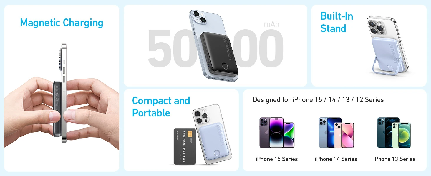 پاوربانک مگ سیف انکر Anker 322 MagGo power bank A1618 1 A1618 9