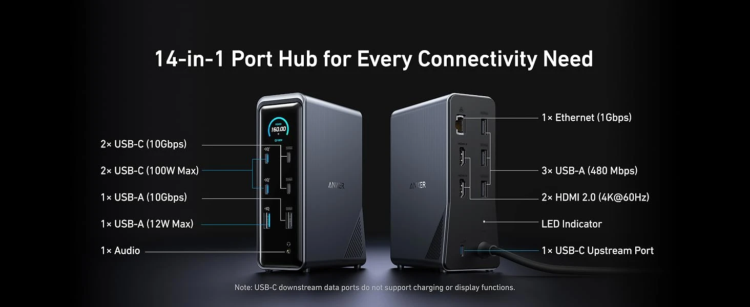 هاب دیتا 14 پورت انکر Anker Prime Charging Docking Station 14 in 1 A83B6 2 A83B6 23