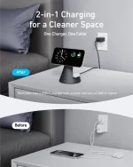 شارژر وایرلس 15 وات انکر Anker MagGo 2-in-1 Wireless Charger A25M7 - Image 5