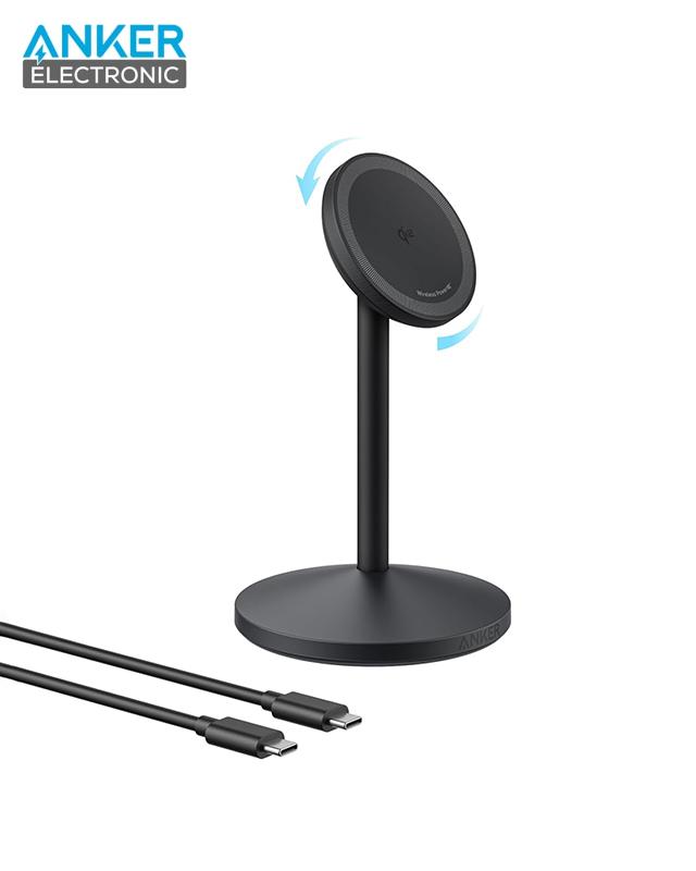 a25x1-2 شارژر وایرلس 15 وات انکر Anker MagGo Wireless Charger (Stand) A25X1 - Image 1