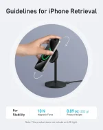 شارژر وایرلس 15 وات انکر Anker MagGo Wireless Charger (Stand) A25X1 - Image 5