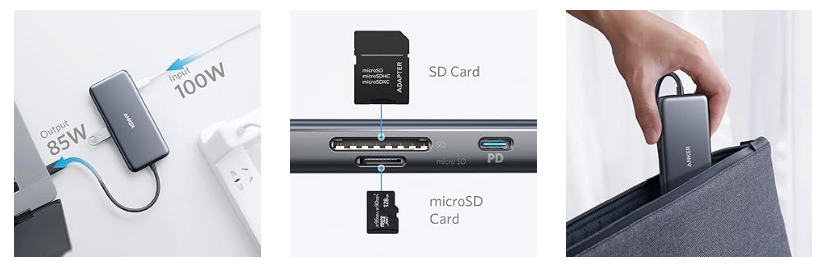 هاب دیتا 7 پورت انکر Anker 341 USB-C Hub 7-in-1 A8346 2 a8346 1