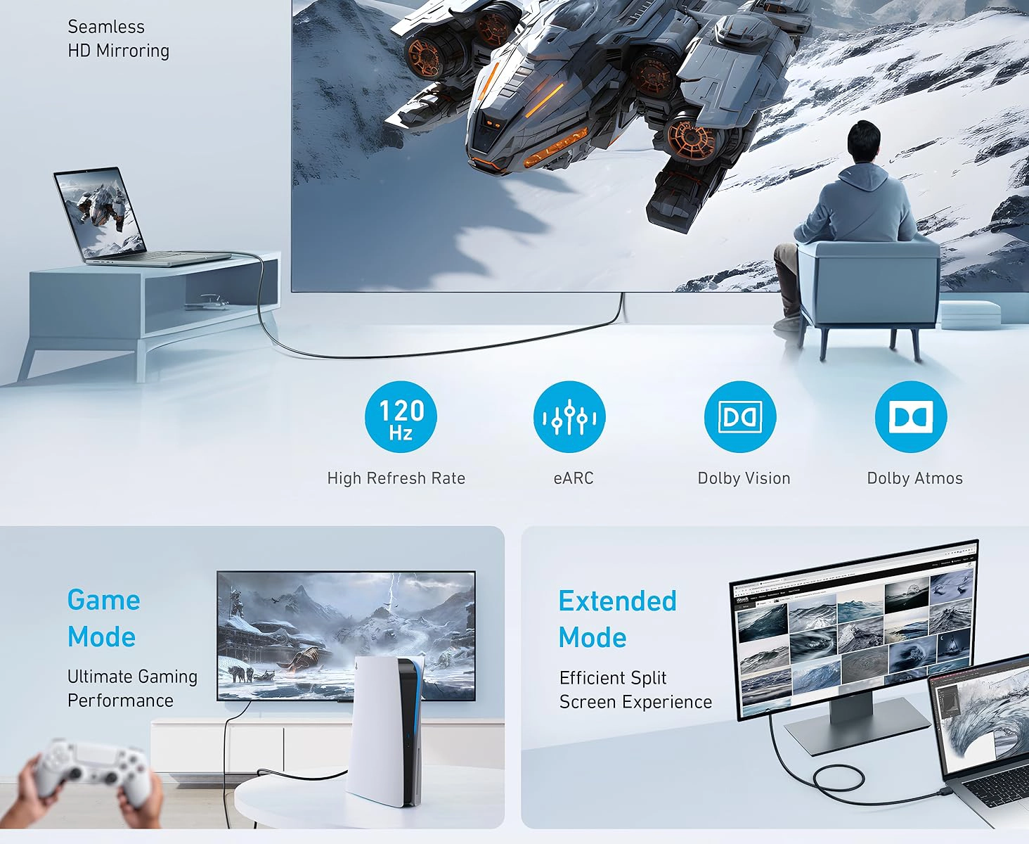 کابل HDMI انکر Anker HDMI Cable Ultra High Speed HDMI 1.8M A8742 2 a8742 8