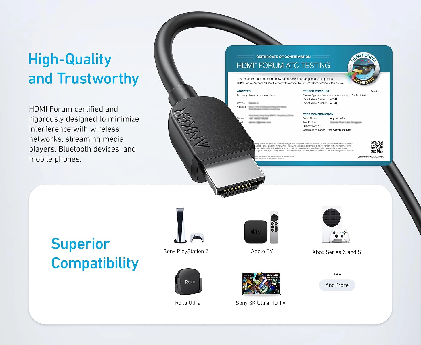 کابل HDMI انکر Anker HDMI Cable Ultra High Speed HDMI 1.8M A8742 3 a8742 9