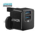 شارژر دیواری دو پورت انکر Anker PowerPort Mini A2620 Wall Charger UK + مبدل پریز هدیه
